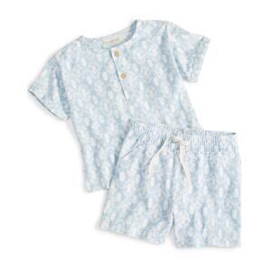 First Impressions Boys Pineapple Stamps Printed Henley & Shorts 2 Piece Set